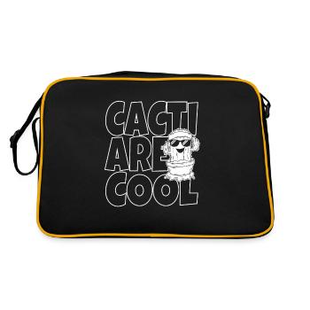 Cactus shrub Cacti prickly garden gardener - Retro Bag - black/gold - Back