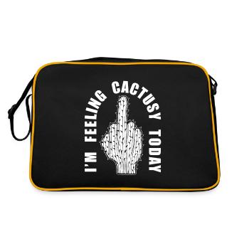 Cactus shrub Cacti prickly garden gardener - Retro Bag - black/gold - Back