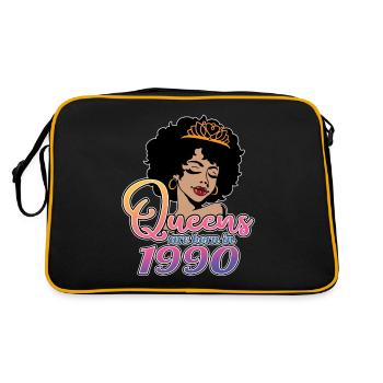 Queens Are Born In 1990 - 32nd Birthday For Women - Retro Bag - black/gold - Back