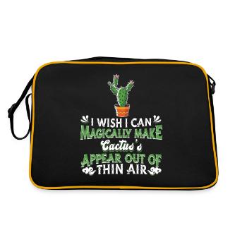 Cactus shrub Cacti prickly garden gardener - Retro Bag - black/gold - Back
