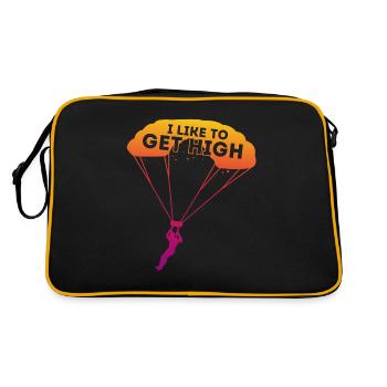 Fallschirmspringen Skydiving Base Jumping Sport - Retro Tasche - Schwarz/Gold - Hinten