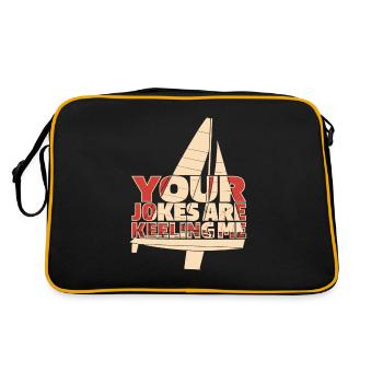 Voilier Jeu de mots Marins Marins Marins - Sac Retro - noir/or - Dos