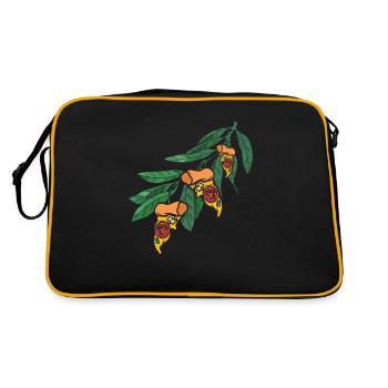 Pizza Blätter - Retro Tasche - Schwarz/Gold - Hinten