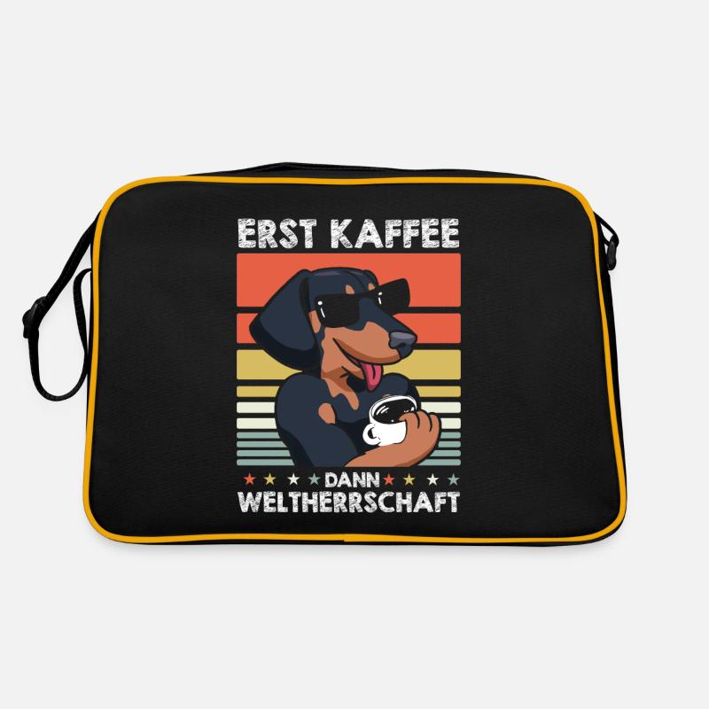 Dackel Dachshund Kaffee-Sonnenbrille Retro Tasche