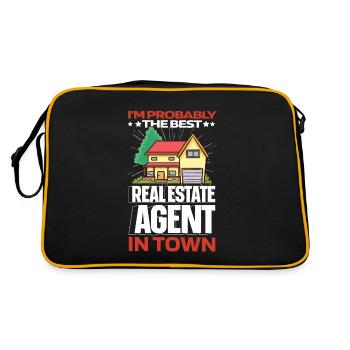 Real Estate Agent Witzig - Retro Bag - black/gold - Back