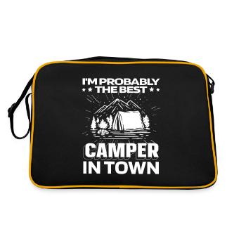 Tente de camping drôle - Sac Retro - noir/or - Dos