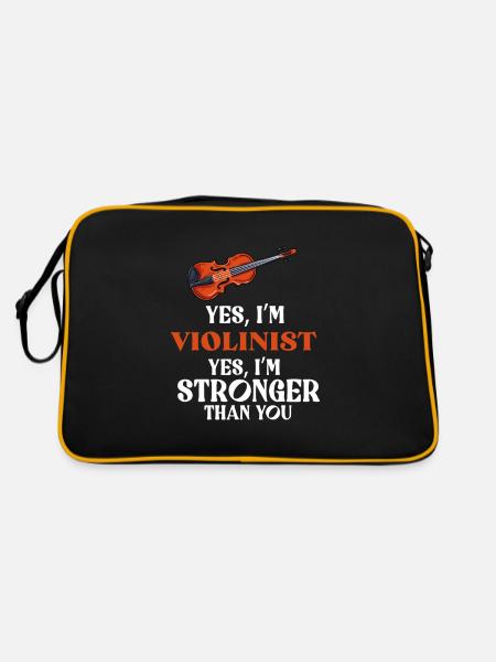 Violinist Violine Instrument Klassische Geiger - Retro Tasche - Schwarz/Gold - Hinten