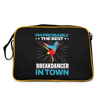 Breakdance Breakdancer Breakdancing Funny - Retro Bag - black/gold - Back