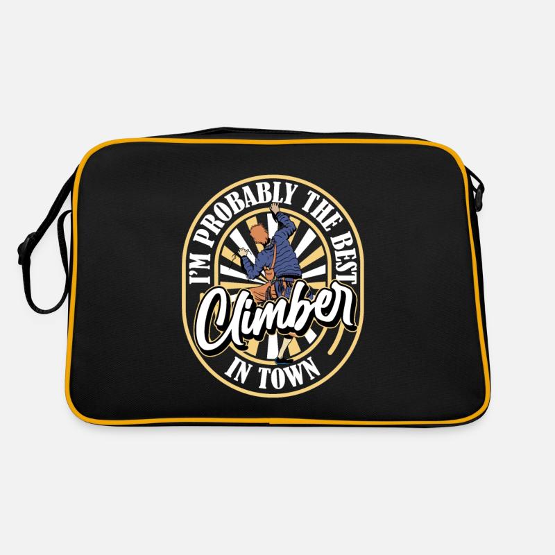 Klettern Kletterer Lustig Retro Tasche