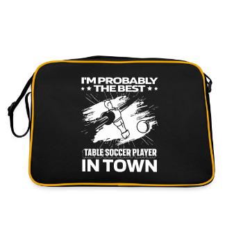 Tischfußball Kicker Witzig - Retro Tasche - Schwarz/Gold - Hinten