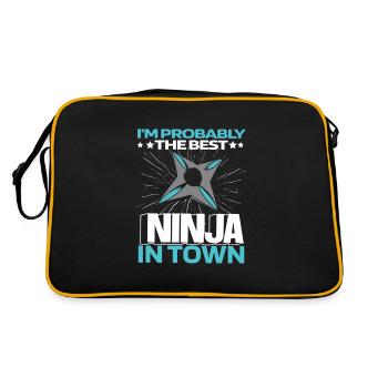 Ninja Lustig - Retro Tasche - Schwarz/Gold - Hinten