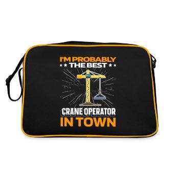 Crane driver Crane operator - Retro Bag - black/gold - Back