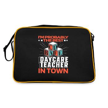 Kindergarten teacher Childminder Lustig - Retro Bag - black/gold - Back