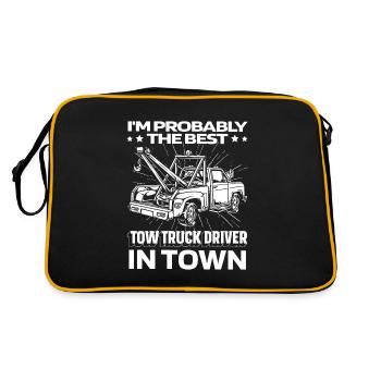 Towing service tow truck funny - Retro Bag - black/gold - Back