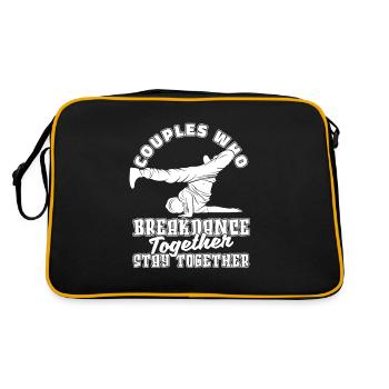 Breakdance Breakdancer Breakdancing Couple - Retro Bag - black/gold - Back
