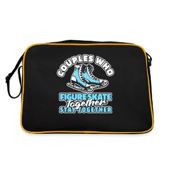 Figure skating Figure skater couple - Retro Bag - black/gold - Back