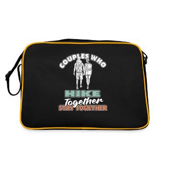 Wandern Wanderer Paar - Retro Tasche - Schwarz/Gold - Hinten