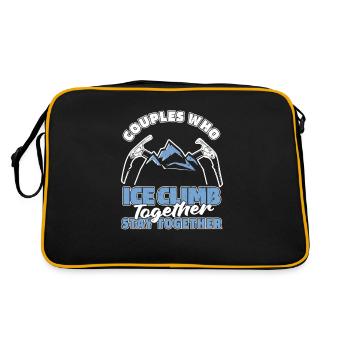 Eisklettern Paar - Retro Tasche - Schwarz/Gold - Hinten