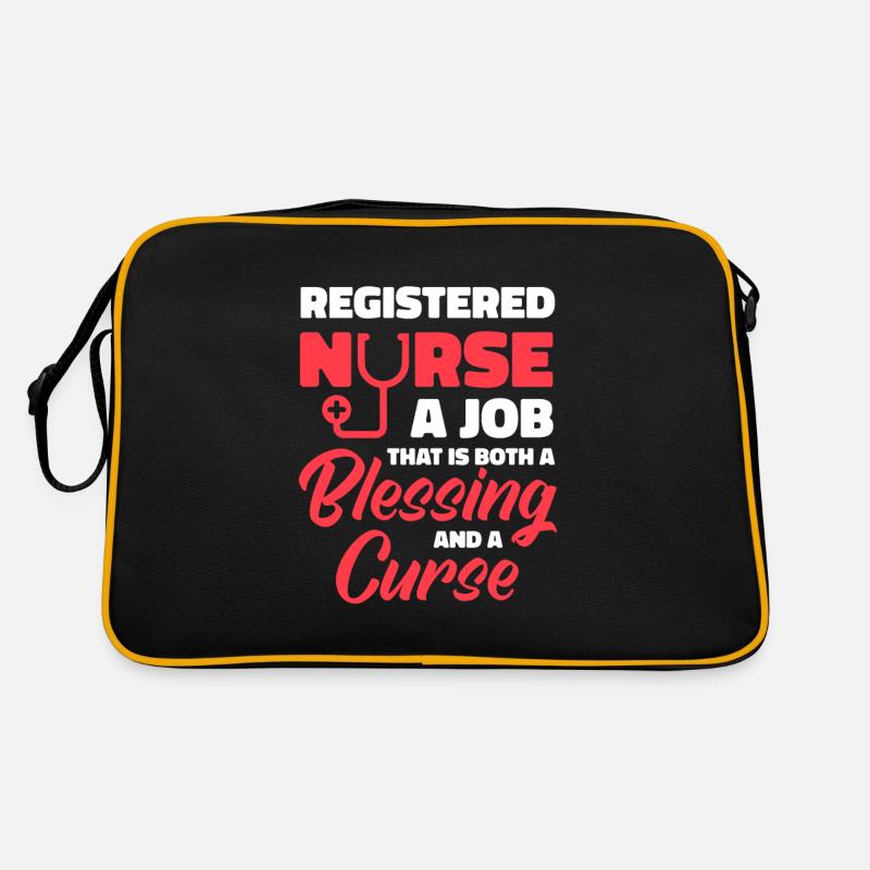 Krankenschwester - Retro Tasche - Schwarz/Gold