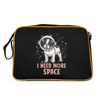 French Bulldog Astronaut I Need More Space - Retro Bag - black/gold - Back