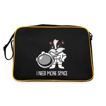 Honey Badger Ratel Astronaut I Need More Space - Retro Bag - black/gold - Back