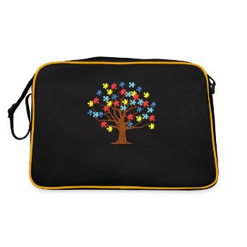 Puzzle autiste autiste - Sac Retro - noir/or - Dos