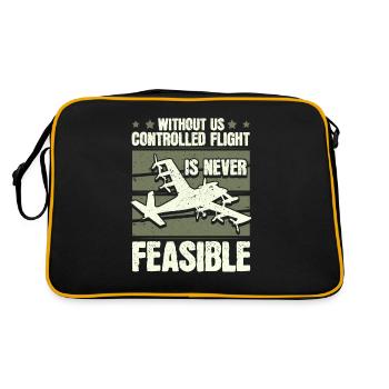 Flugzeug Mechaniker - Retro Tasche - Schwarz/Gold - Hinten