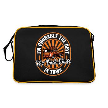 Towing service tow truck funny - Retro Bag - black/gold - Back