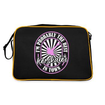 Schlittschuhlaufen Witzig - Retro Tasche - Schwarz/Gold - Hinten