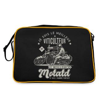 Motard le meilleur viticulteur cadeau vigneron - Sac Retro - noir/or - Dos