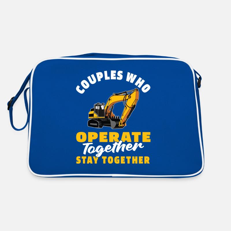 Baggerfahrer Paar Retro Tasche