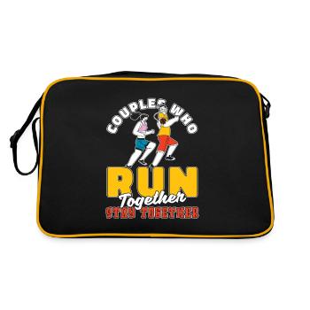Coureur Joggeur Coureur Couple de course - Sac Retro - noir/or - Dos