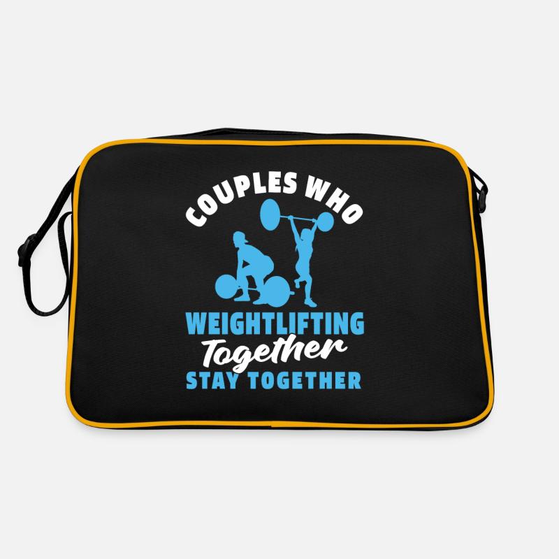 Gewichtheben Gewichtheber Paar Retro Tasche