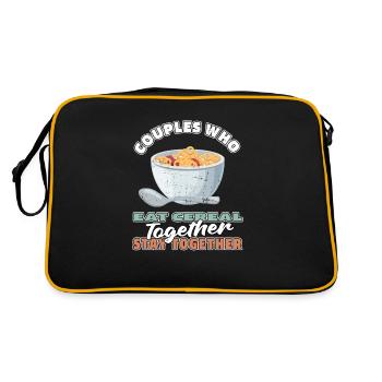 Breakfast Muesli Cereal Couple - Retro Bag - black/gold - Back