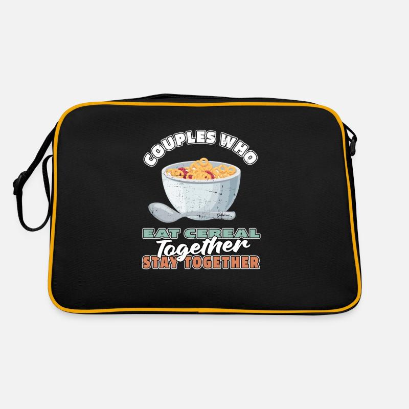 Frühstück Müsli Cereal Paar Retro Tasche