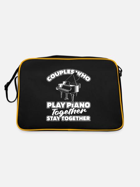 Pianiste Piano Piano Paire - Sac Retro - noir/or - Dos