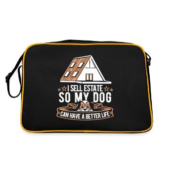 Agent immobilier Chien - Sac Retro - noir/or - Dos