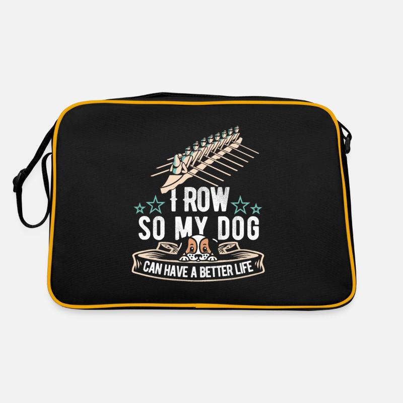 Rudern Ruderer Hund Retro Tasche