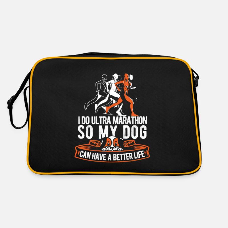 Ultramarathon Hund - Retro Tasche - Schwarz/Gold