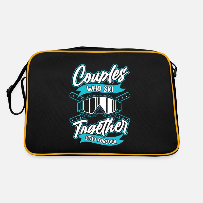 Skiing Apres Ski Couple Retro Bag