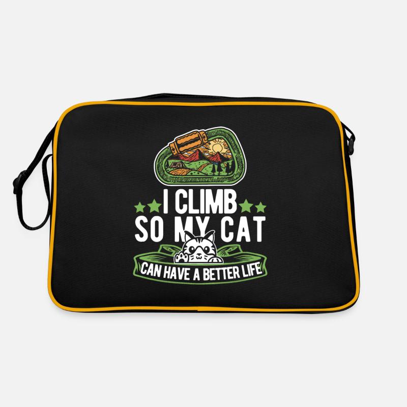Klettern Kletterer Katze Retro Tasche