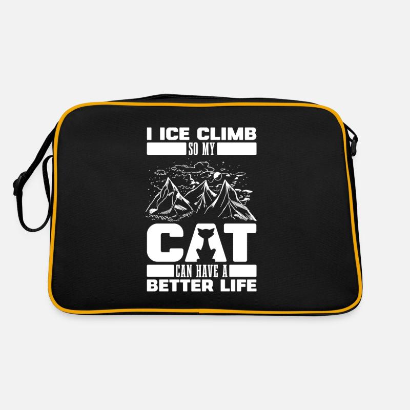 Eisklettern Katze Retro Tasche