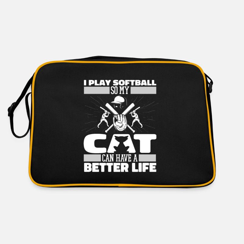 Softball Katze Retro Tasche