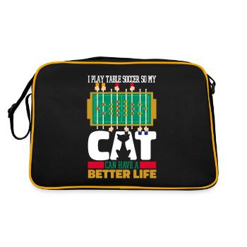 Tischfußball Kicker Katze - Retro Tasche - Schwarz/Gold - Hinten