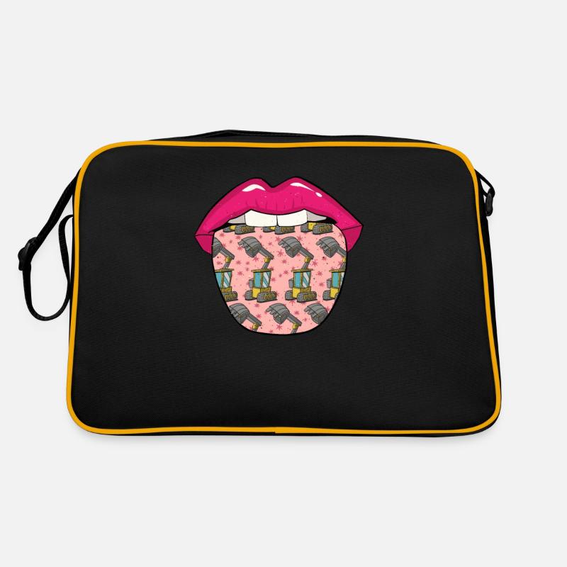 Baggerfahrer Lippen Retro Tasche