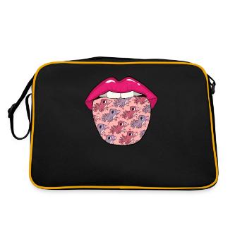 Bird Ornithologist Tongue - Retro Bag - black/gold - Back