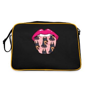 Lèvres de doberman - Sac Retro - noir/or - Dos
