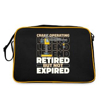 Kranfahrer Kranführer Im Ruhestand - Retro Tasche - Schwarz/Gold - Hinten