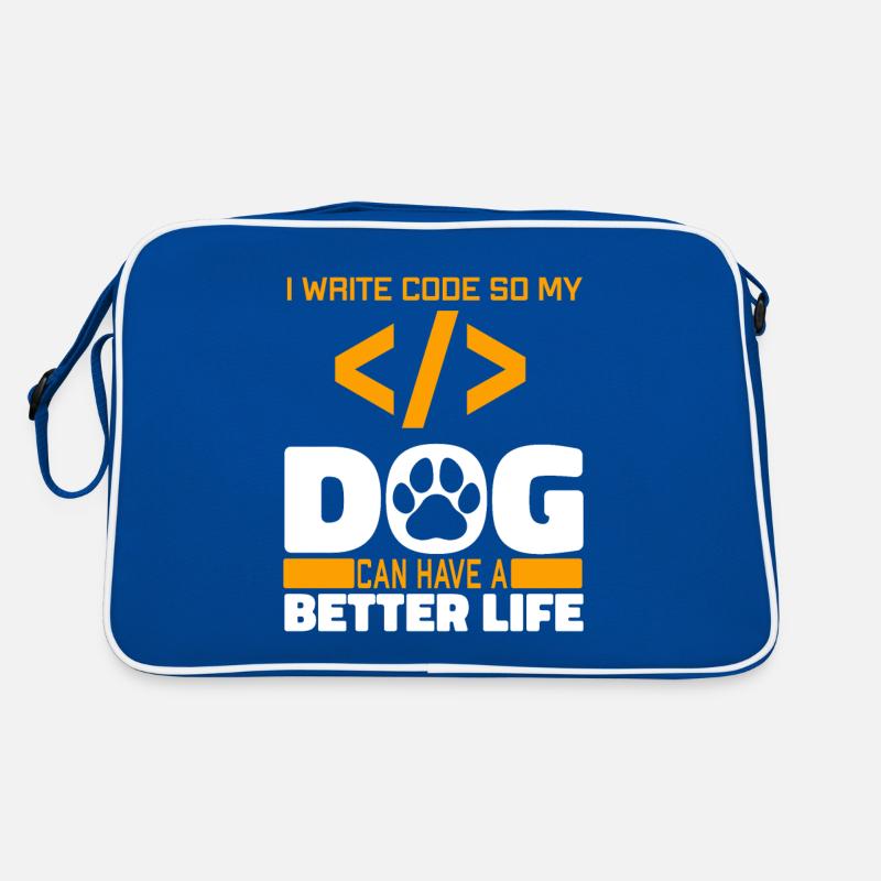 Développeur Coder Programmeur Chien Sac Retro