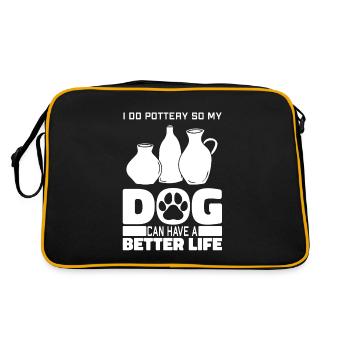 Chien de poterie - Sac Retro - noir/or - Dos